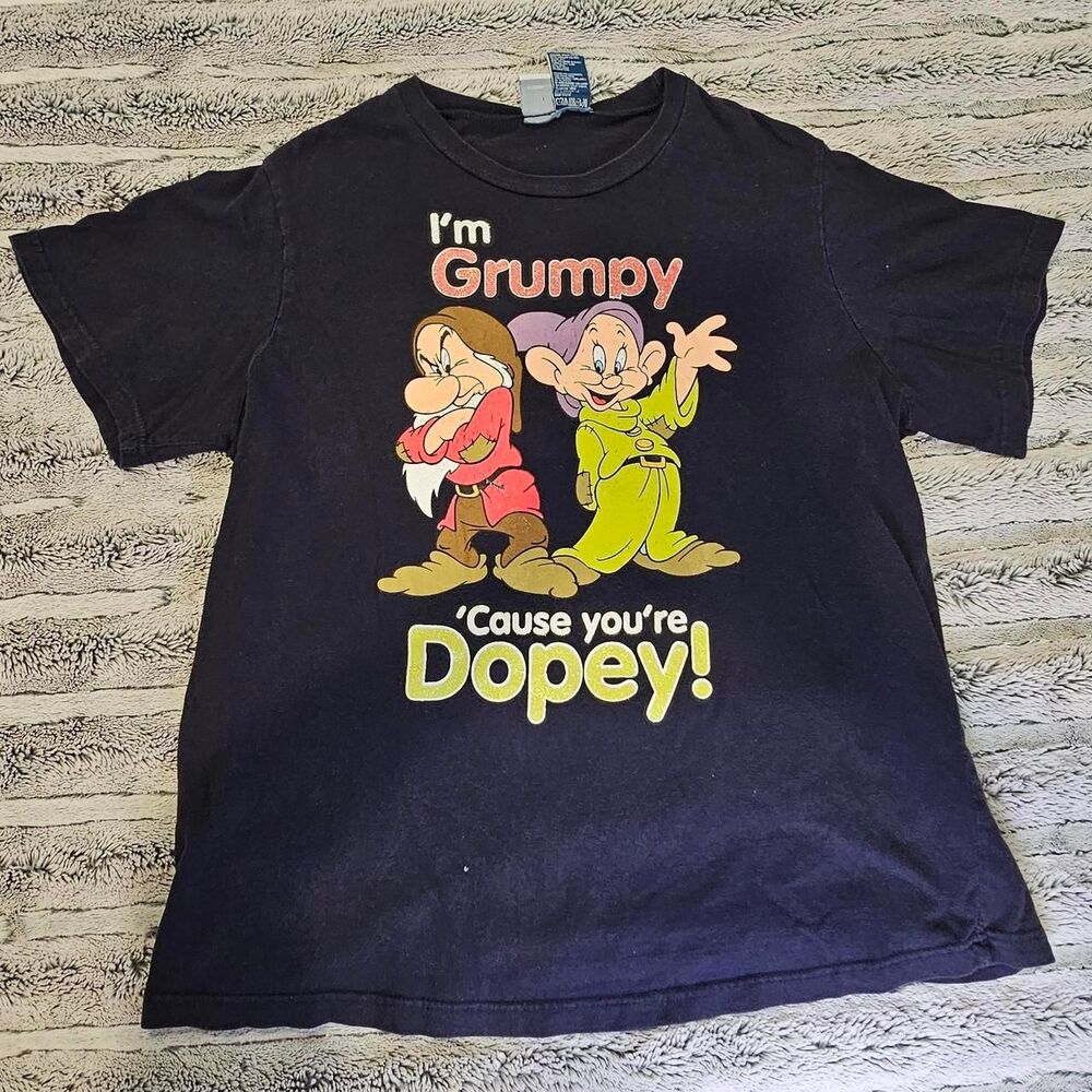 Disney Women's Navy and Black T-shirt